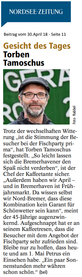 Kaffeetante Bremen - Gesicht des Tages Kaffeetante Bremen - Gesicht des Tages
