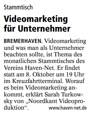 30.09.2019 - Vortrag Videomarketing 30.09.2019 - Vortrag Videomarketing